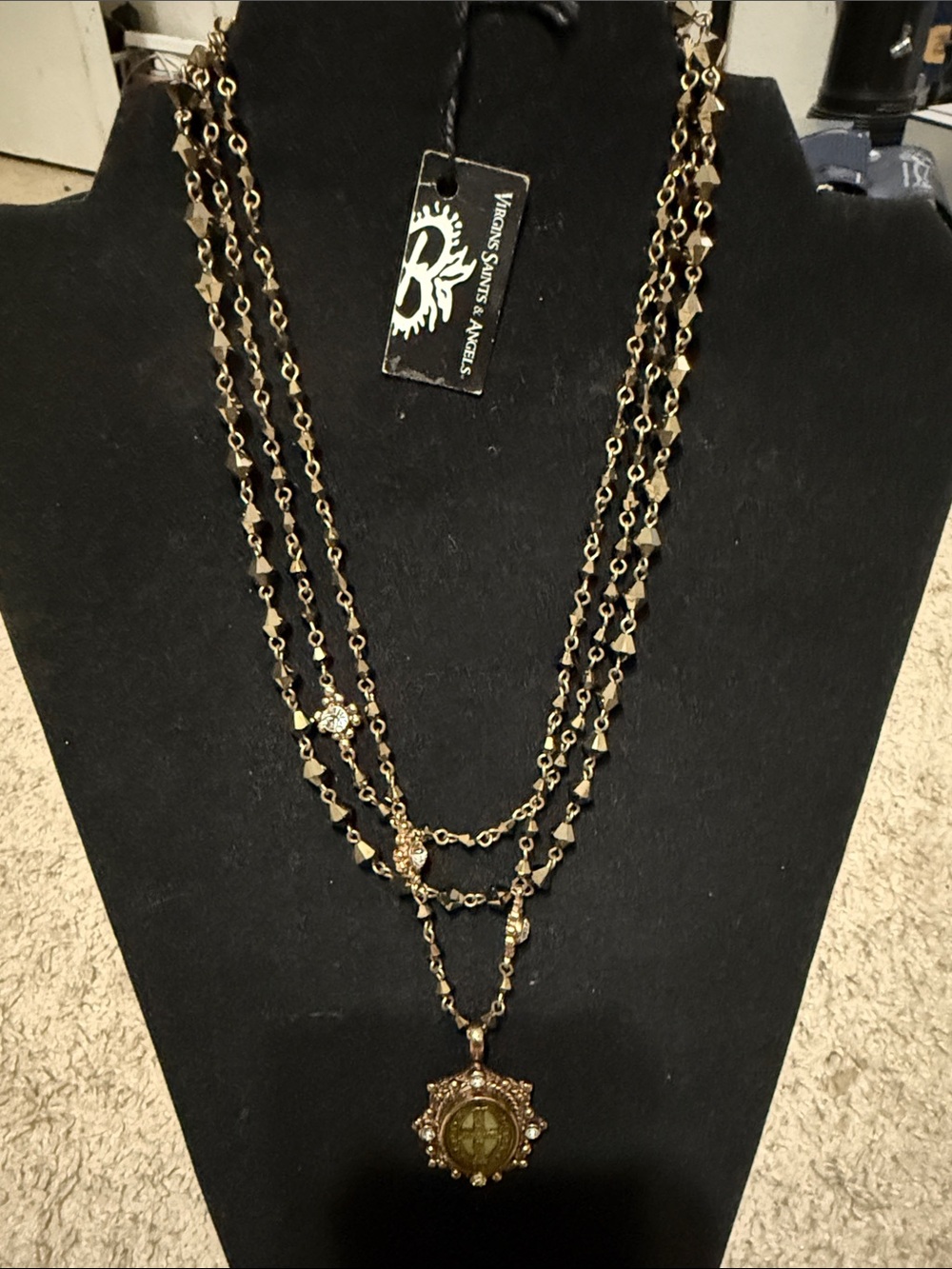 Vintage-Inspired Multi-Strand Pendant Necklace by Virgins Saints & Angels